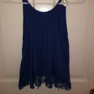 InTu Blue Lace Detail Tank Size: S